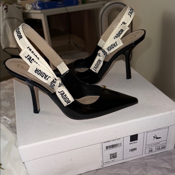 Dior Shoes - Dior Black Stiletto Slingback Heels
